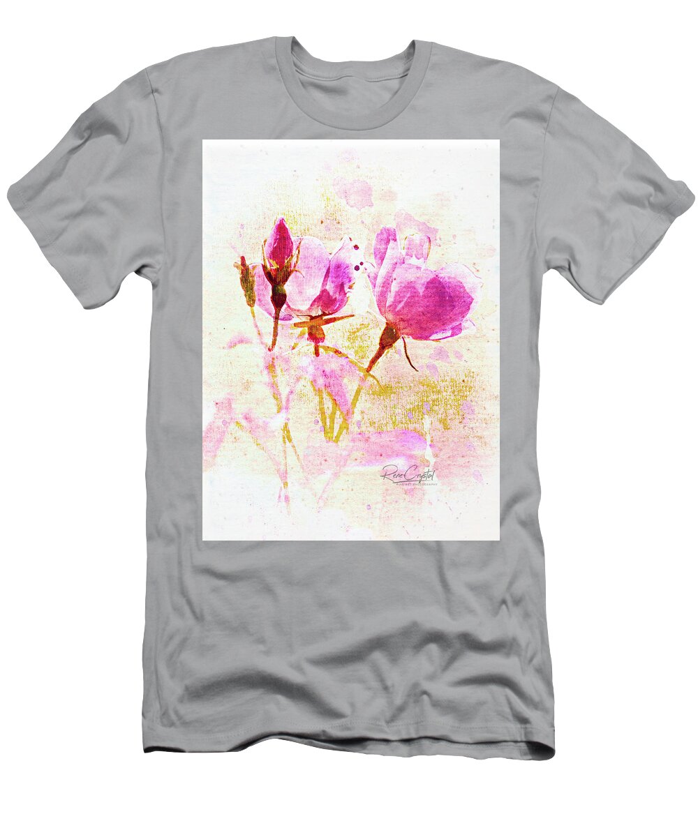 Roses T-Shirt featuring the photograph A Wink Of Pink by Rene Crystal