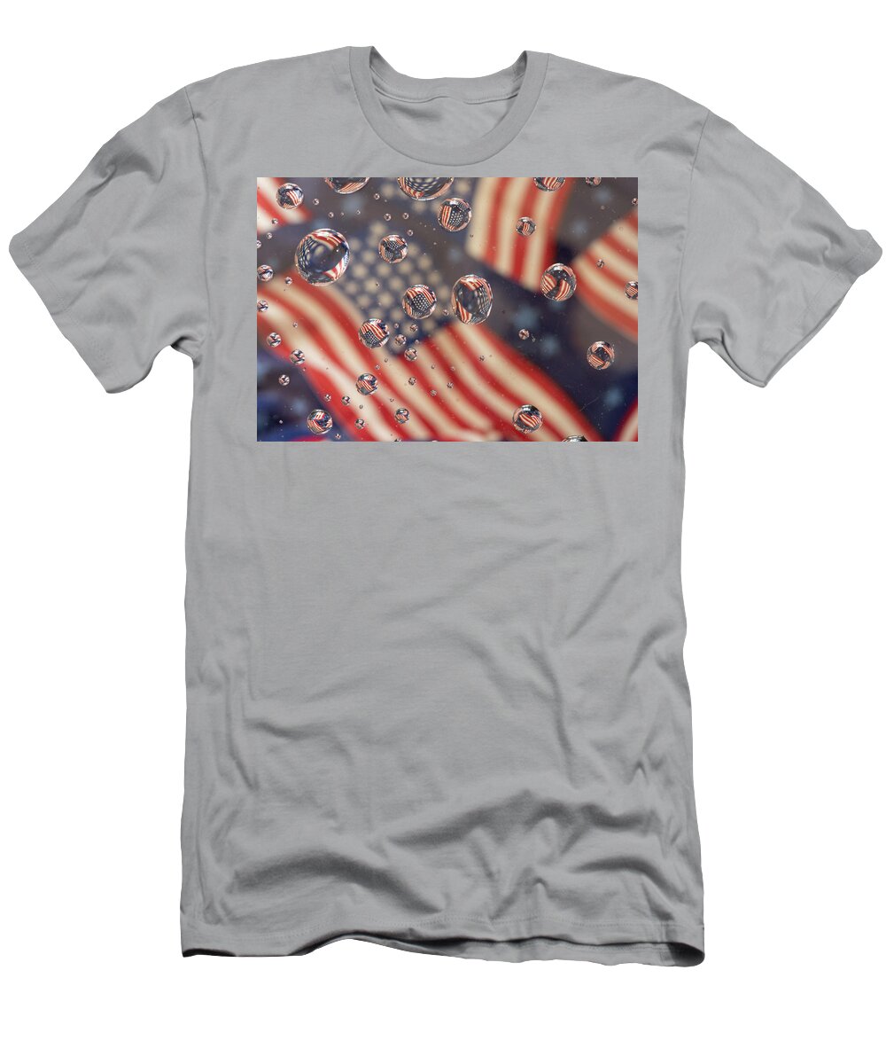 American Flag T-Shirt featuring the photograph American flag by Minnie Gallman