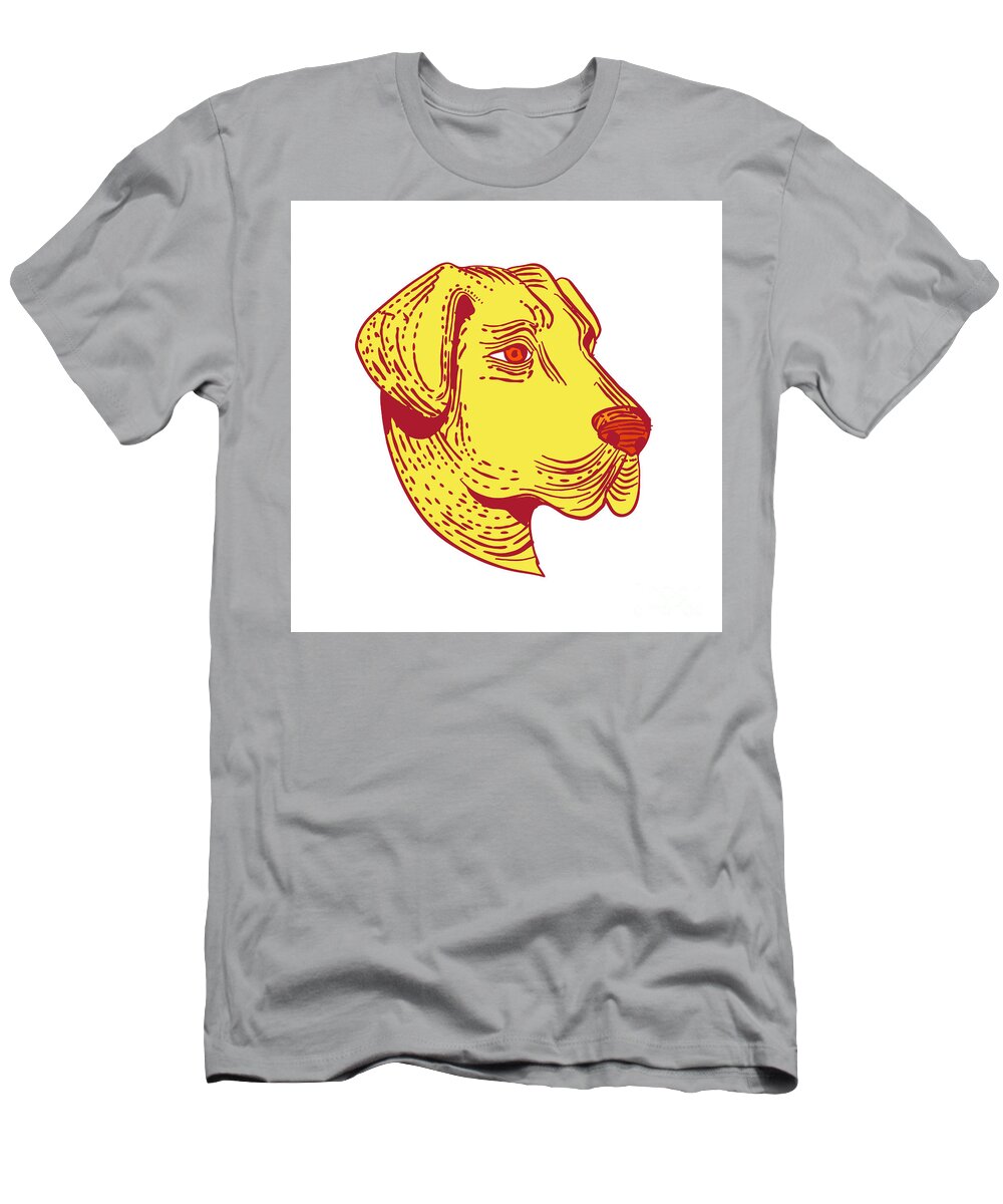 Etching T-Shirt featuring the digital art Anatolian Shepherd Dog Head Etching Color by Aloysius Patrimonio