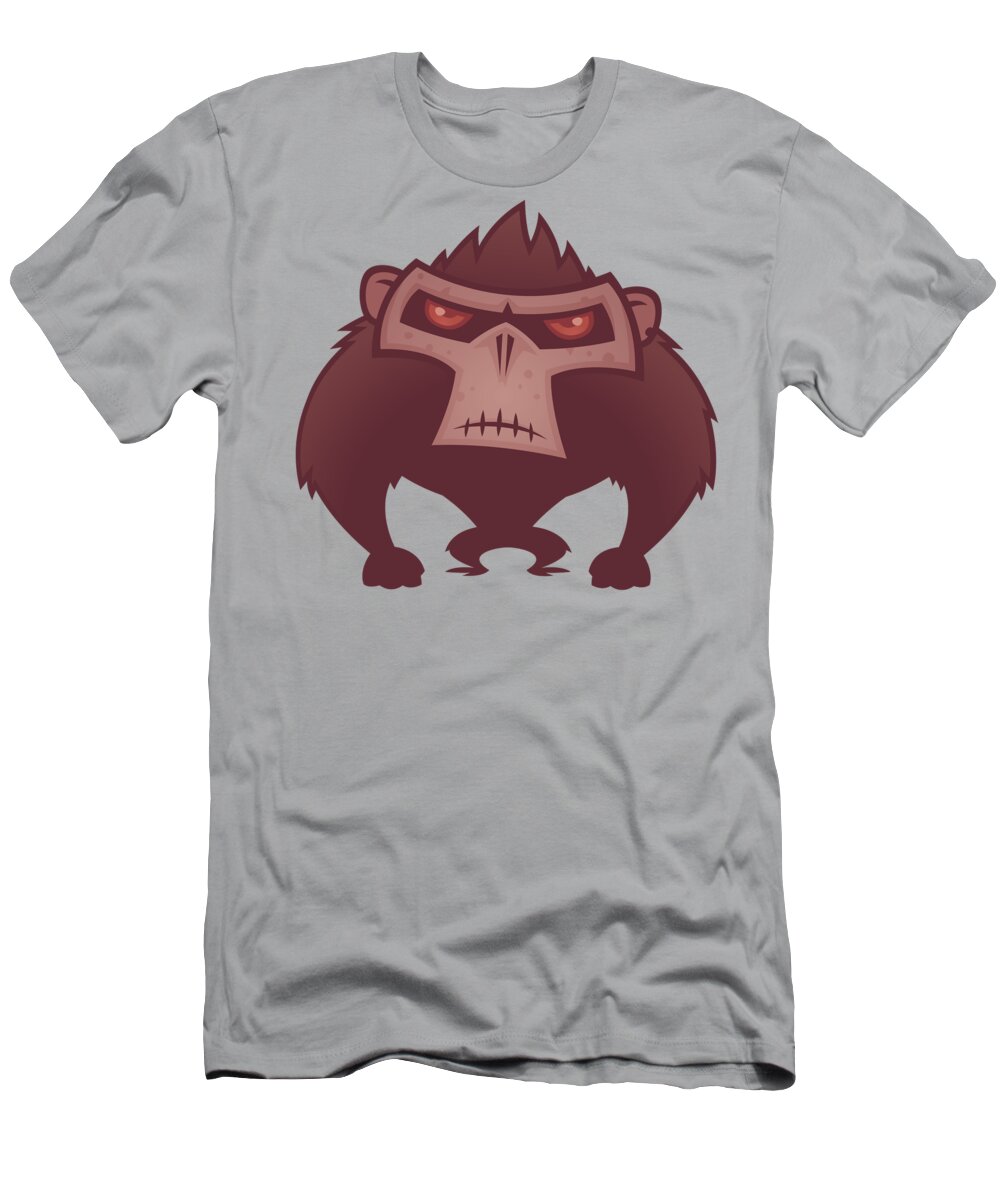 Animal T-Shirt featuring the digital art Angry Ape by John Schwegel