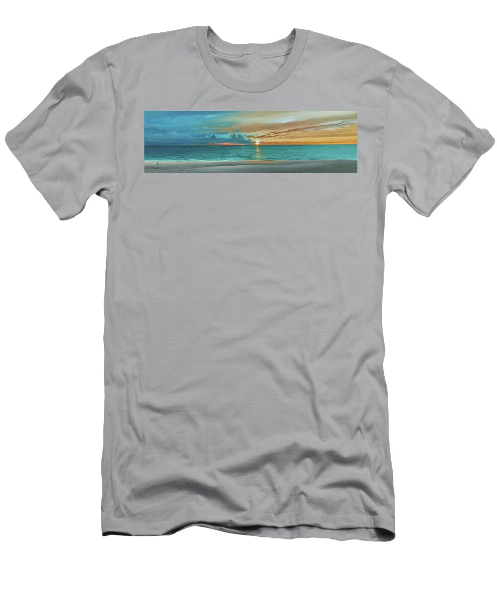 Anna Maria Island Beach T-Shirt featuring the painting Anna Maria Island Beach by Mike Brown