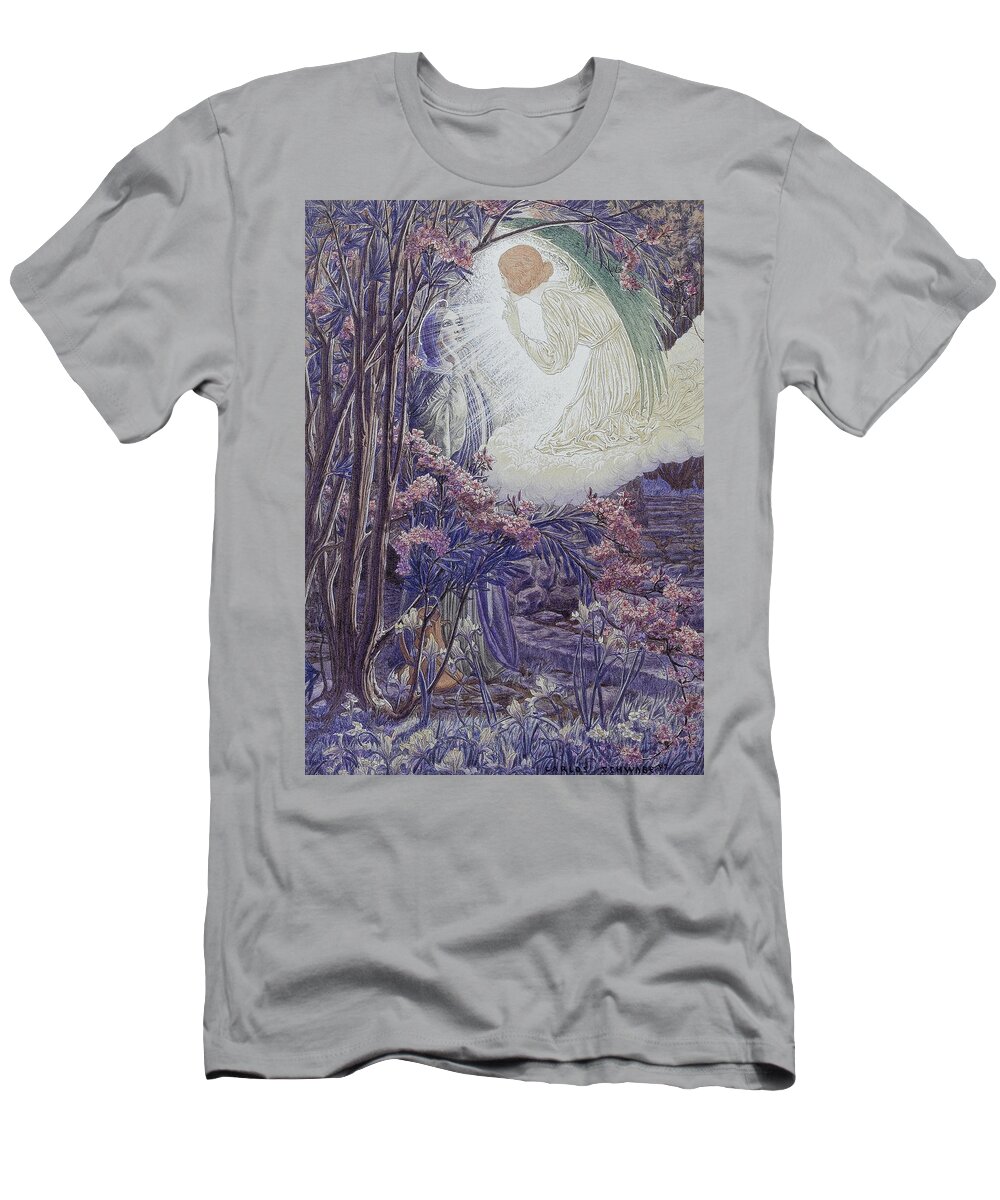 Carlos Schwabe T-Shirt featuring the drawing Annunciation by Carlos Schwabe
