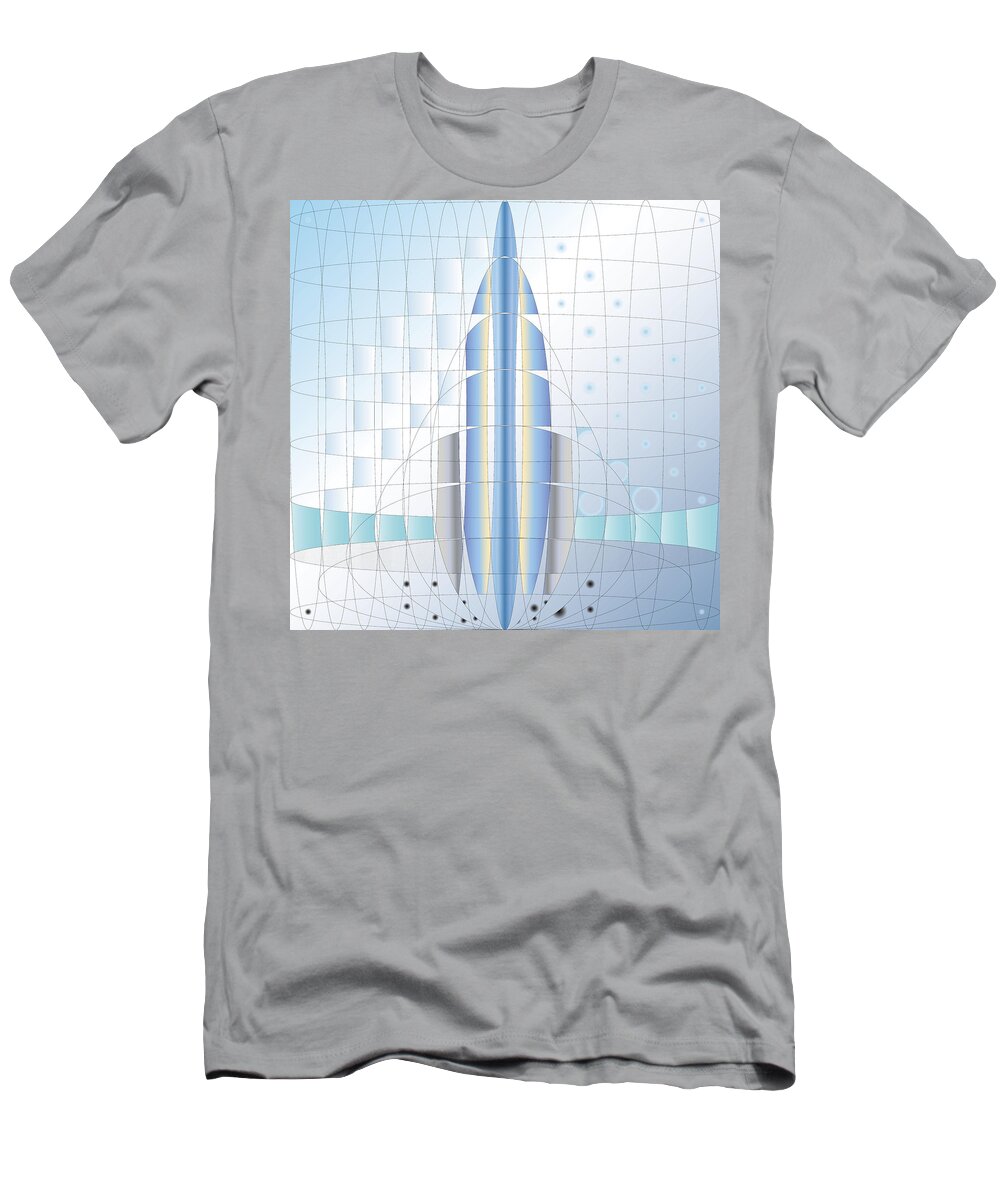 Digital T-Shirt featuring the digital art Atomic Rocket by Kevin McLaughlin
