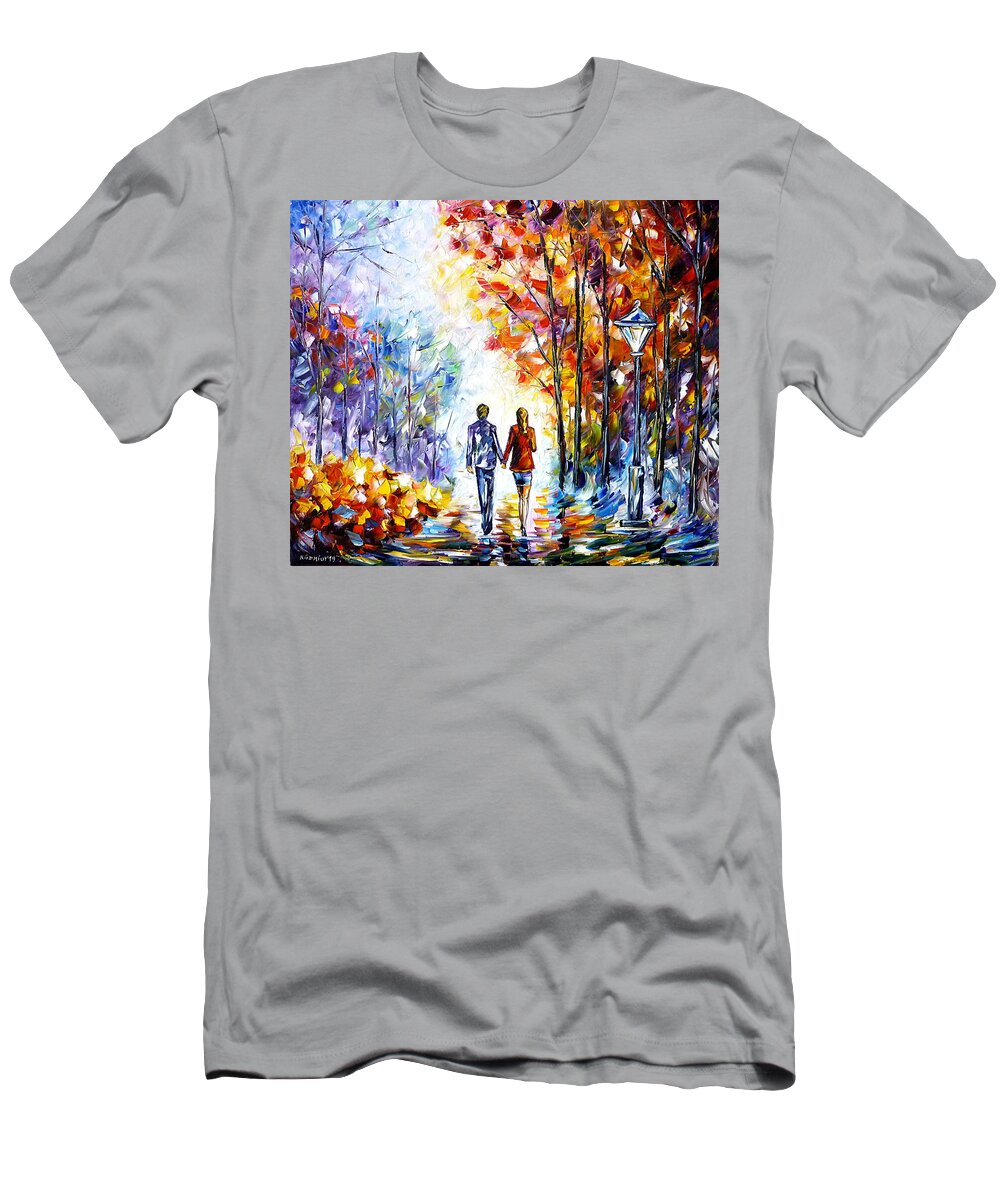 Autumn Landscape T-Shirt featuring the painting Autumn Couple by Mirek Kuzniar