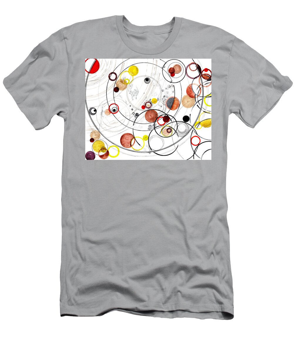 Circles T-Shirt featuring the drawing Awake in reciprocal Space by Regina Valluzzi