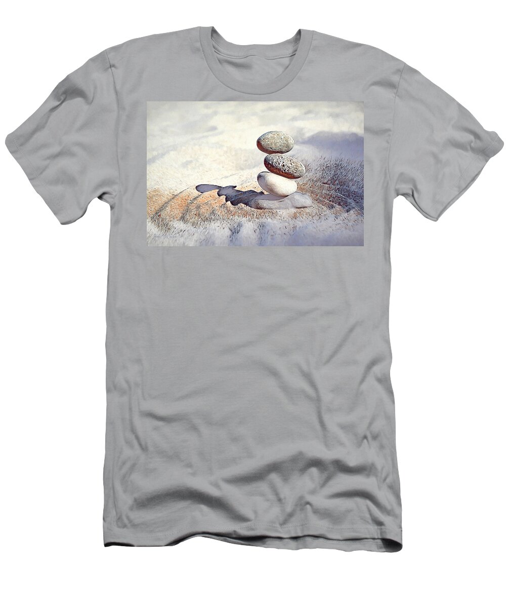 Stones T-Shirt featuring the digital art Balance by Pennie McCracken