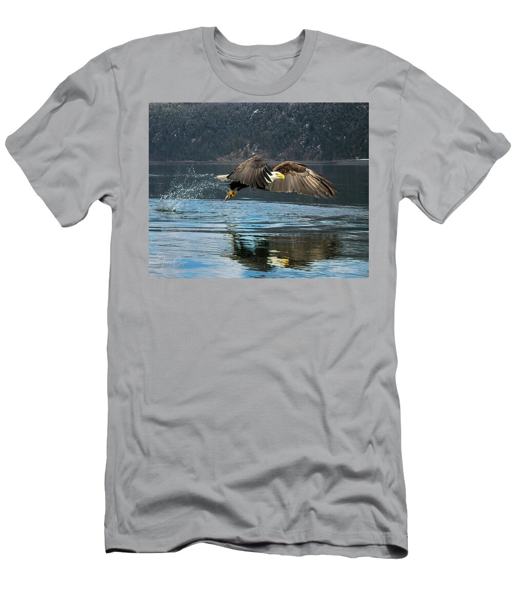 Bald Eagle T-Shirt featuring the photograph Bald Eagle with Catch by James Capo