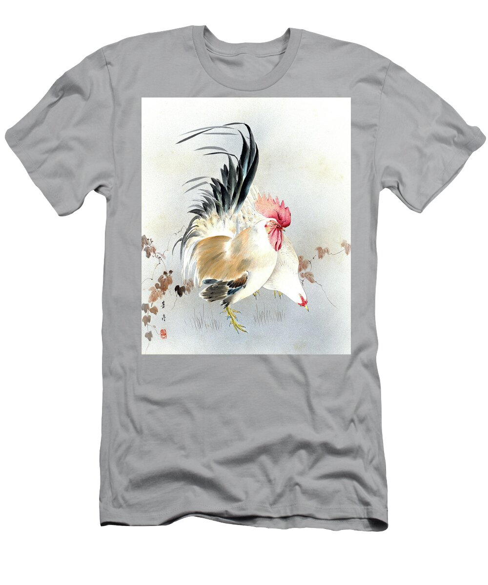 Hotei T-Shirt featuring the painting Barnyard Fowl by Hotei