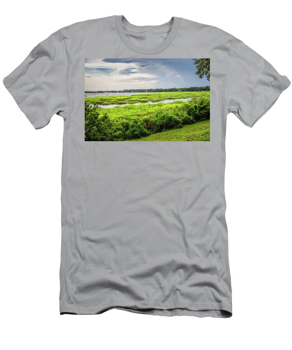 Marsh T-Shirt featuring the photograph Bay Street View by Scott Hansen