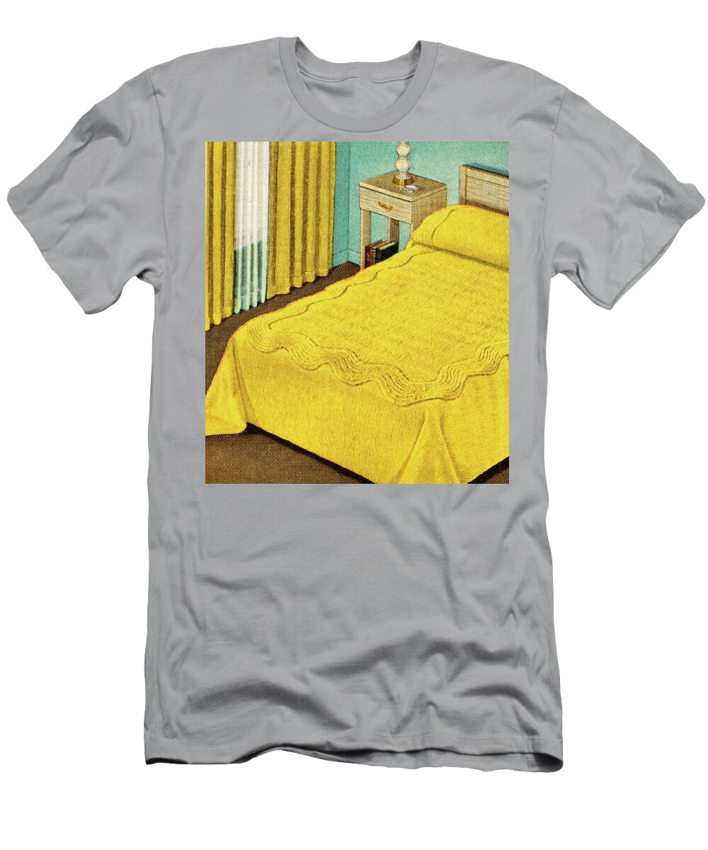 Bed T-Shirt featuring the drawing Bedroom by CSA Images