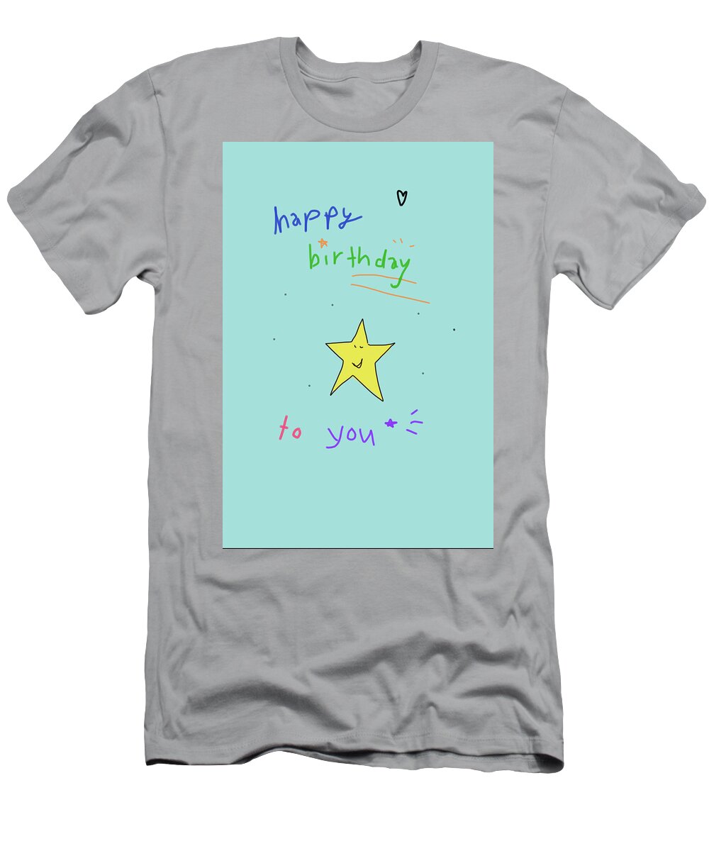  T-Shirt featuring the drawing Birthday Star by Ashley Rice