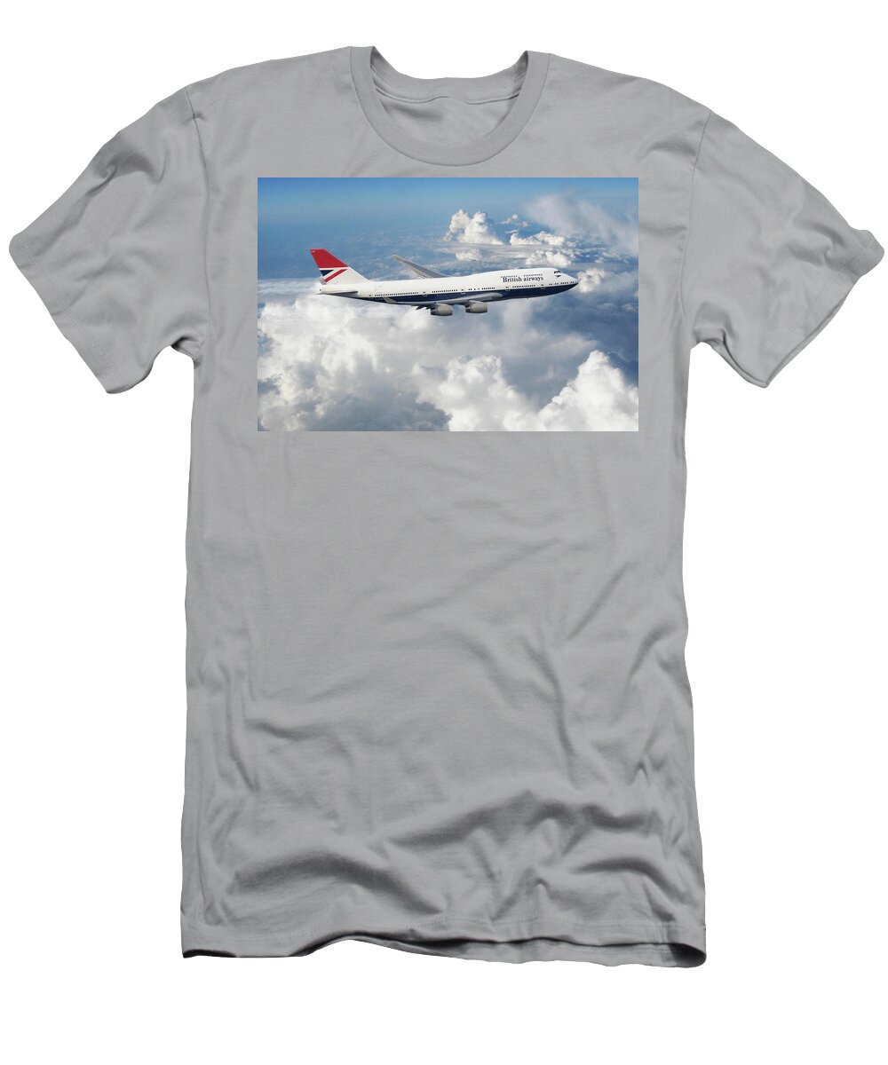 British Airways Boeing 747 T-Shirt featuring the digital art Boeing 747-436 G-CIVB by Airpower Art