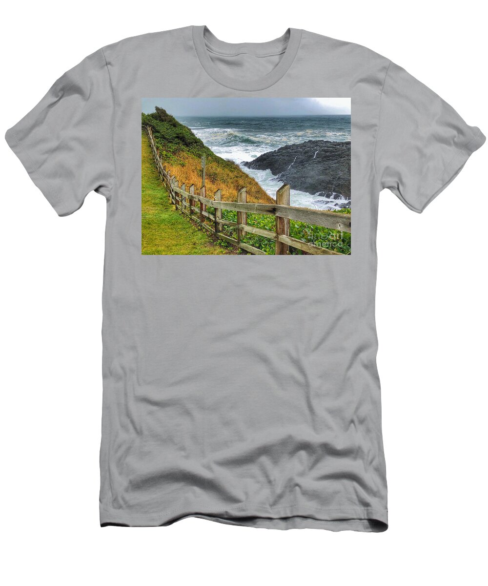 Photography T-Shirt featuring the painting Boiler Bay by Jeanette French