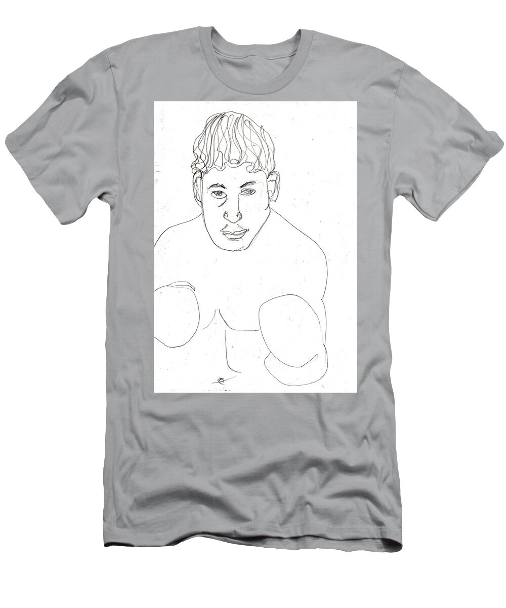 Boxer T-Shirt featuring the drawing Boxer by Edgeworth Johnstone