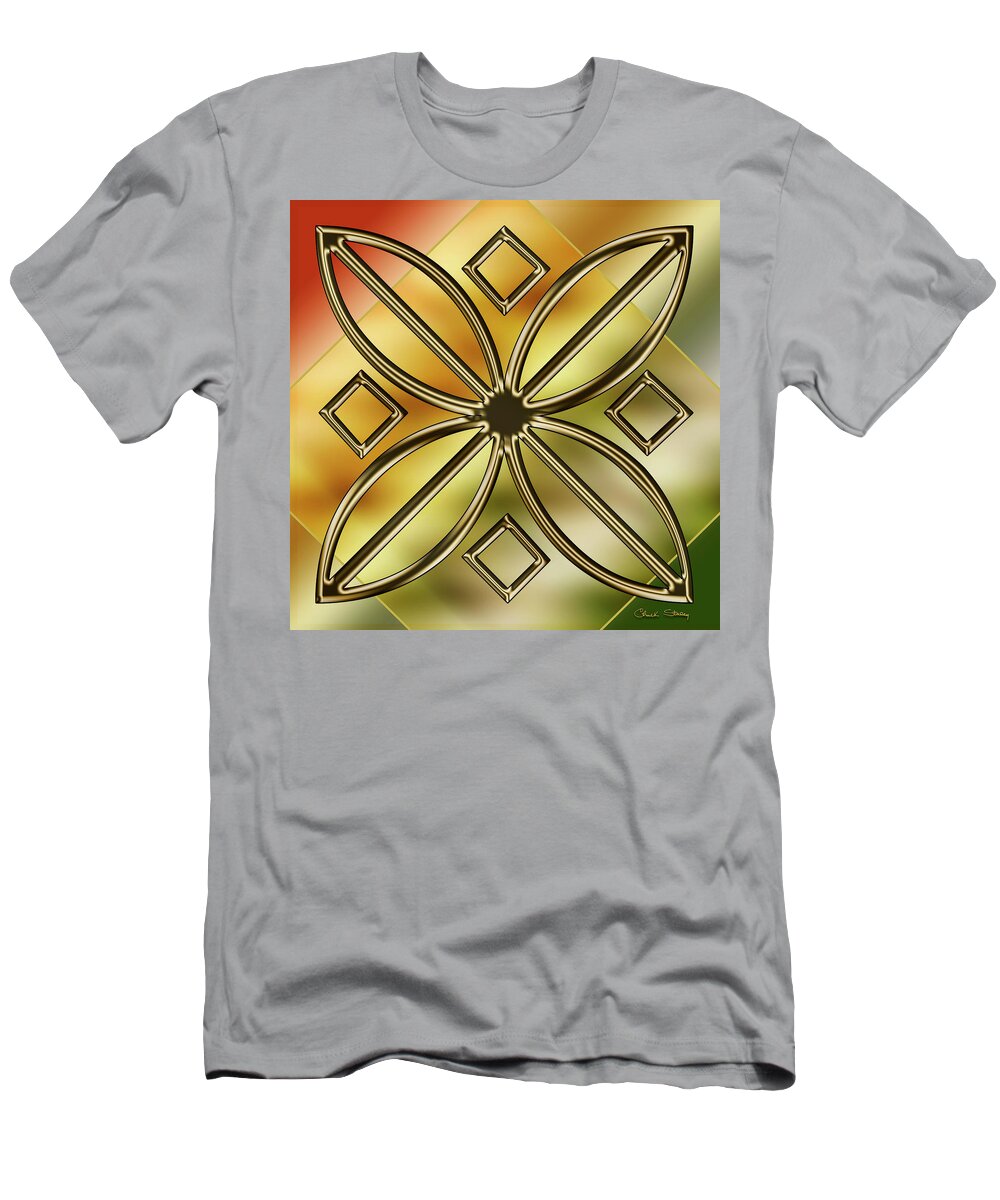 Staley T-Shirt featuring the digital art Brass Design 10 by Chuck Staley