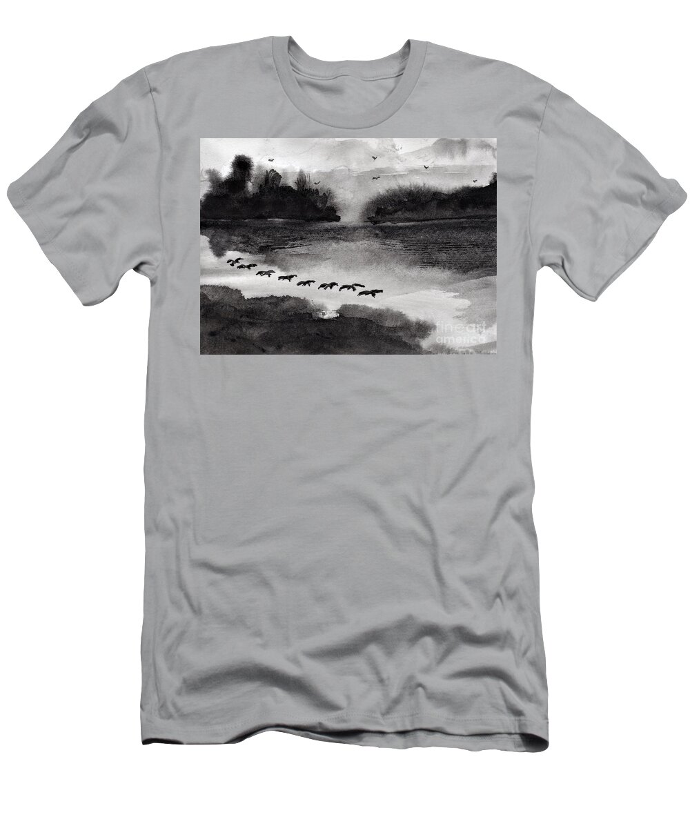 Simi T-Shirt featuring the painting Breakfast Flight by Randy Sprout