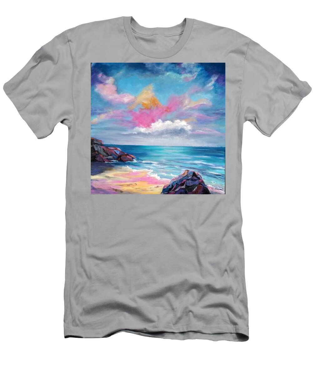 Sky T-Shirt featuring the painting Breathtaking by Rosie Sherman