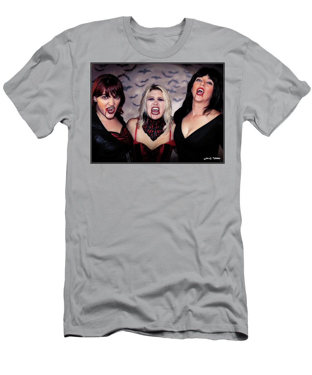 Vampire T-Shirt featuring the photograph Call Of The Vampires Women by Jon Volden