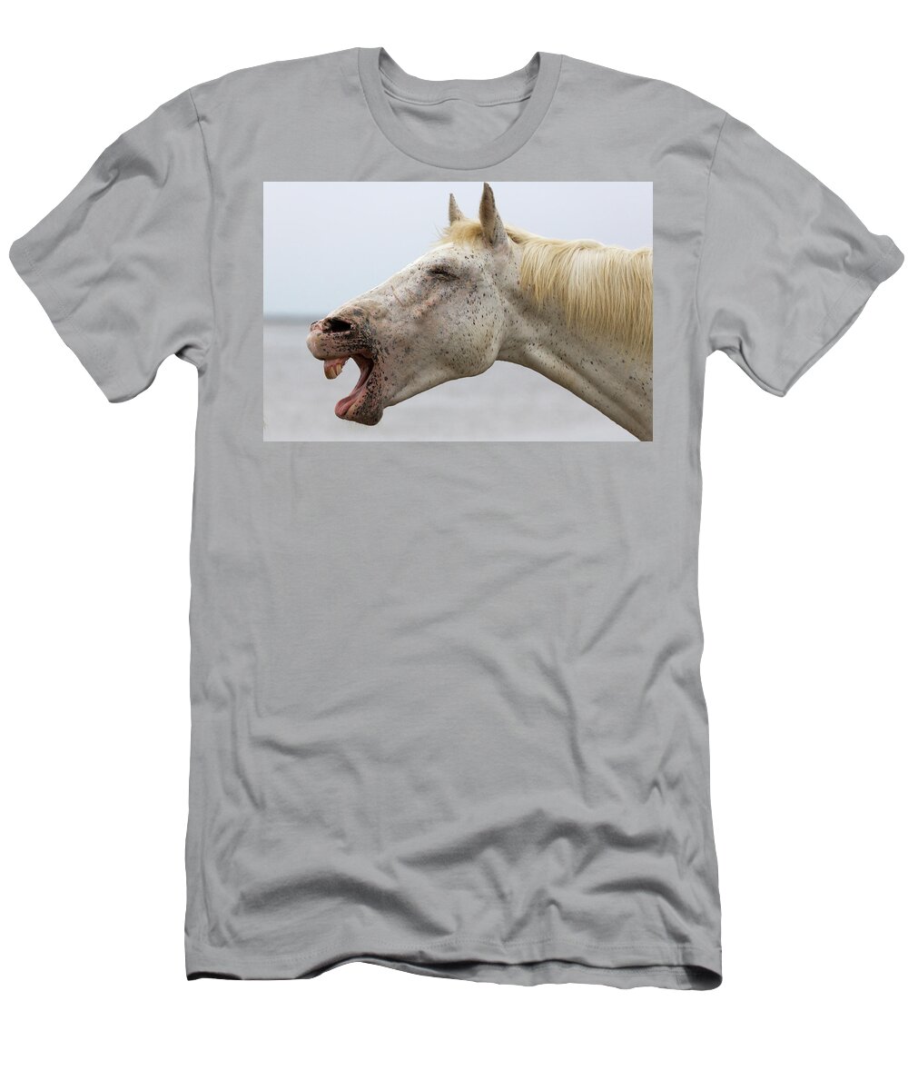 Estock T-Shirt featuring the digital art Camargue Horse by Tim Mannakee