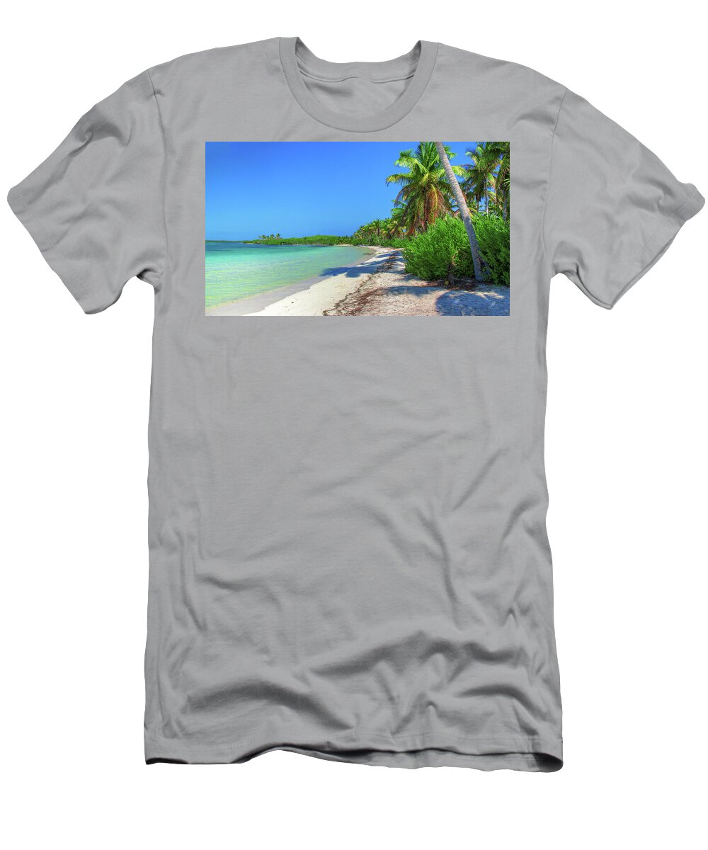 Caribbean T-Shirt featuring the photograph Caribbean palm beach by Sun Travels