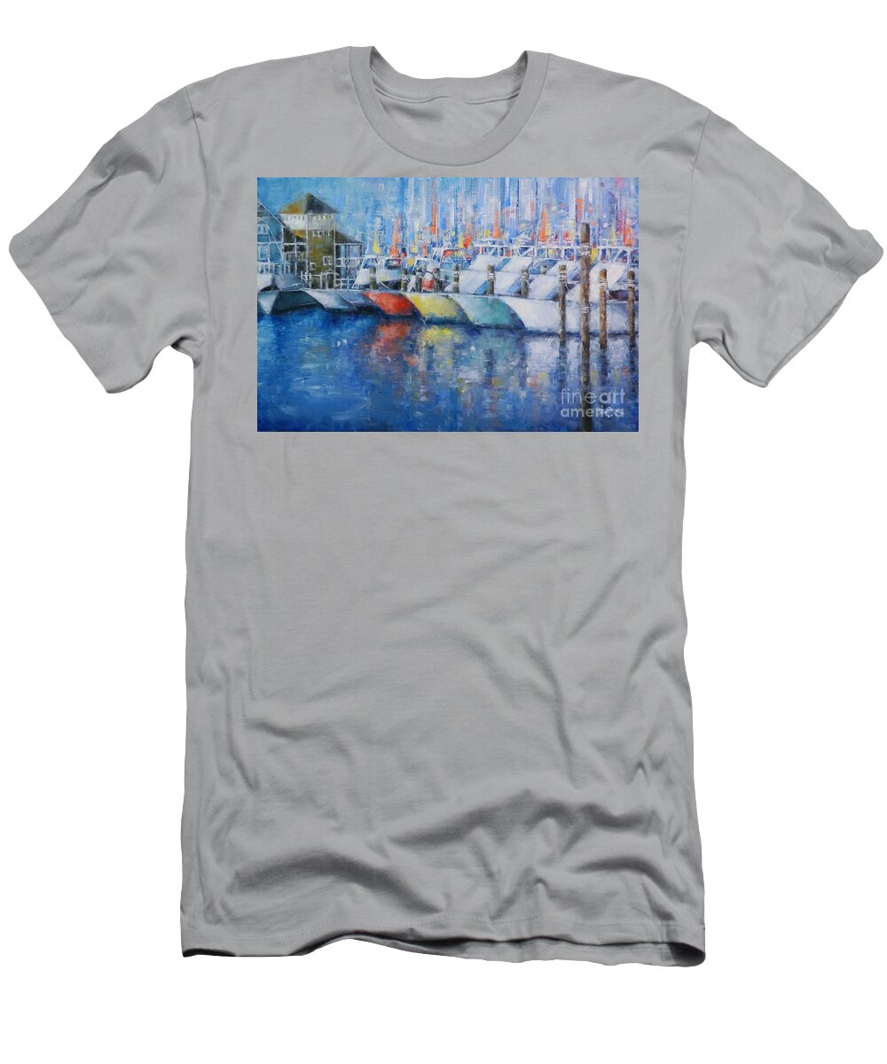 Marina T-Shirt featuring the painting Carolina Dreamin' by Dan Campbell