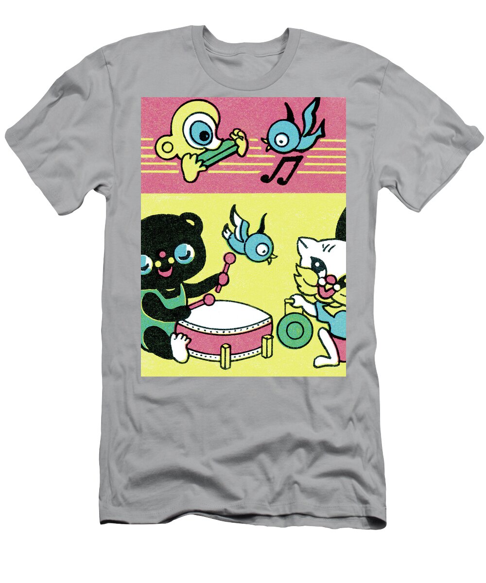 Animal T-Shirt featuring the drawing Cartoon music by CSA Images