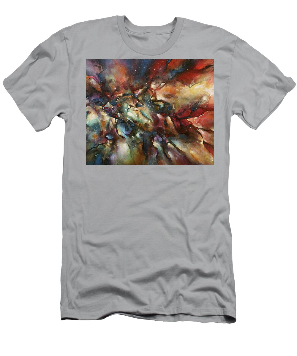 Abstract T-Shirt featuring the painting  Chain Reaction by Michael Lang