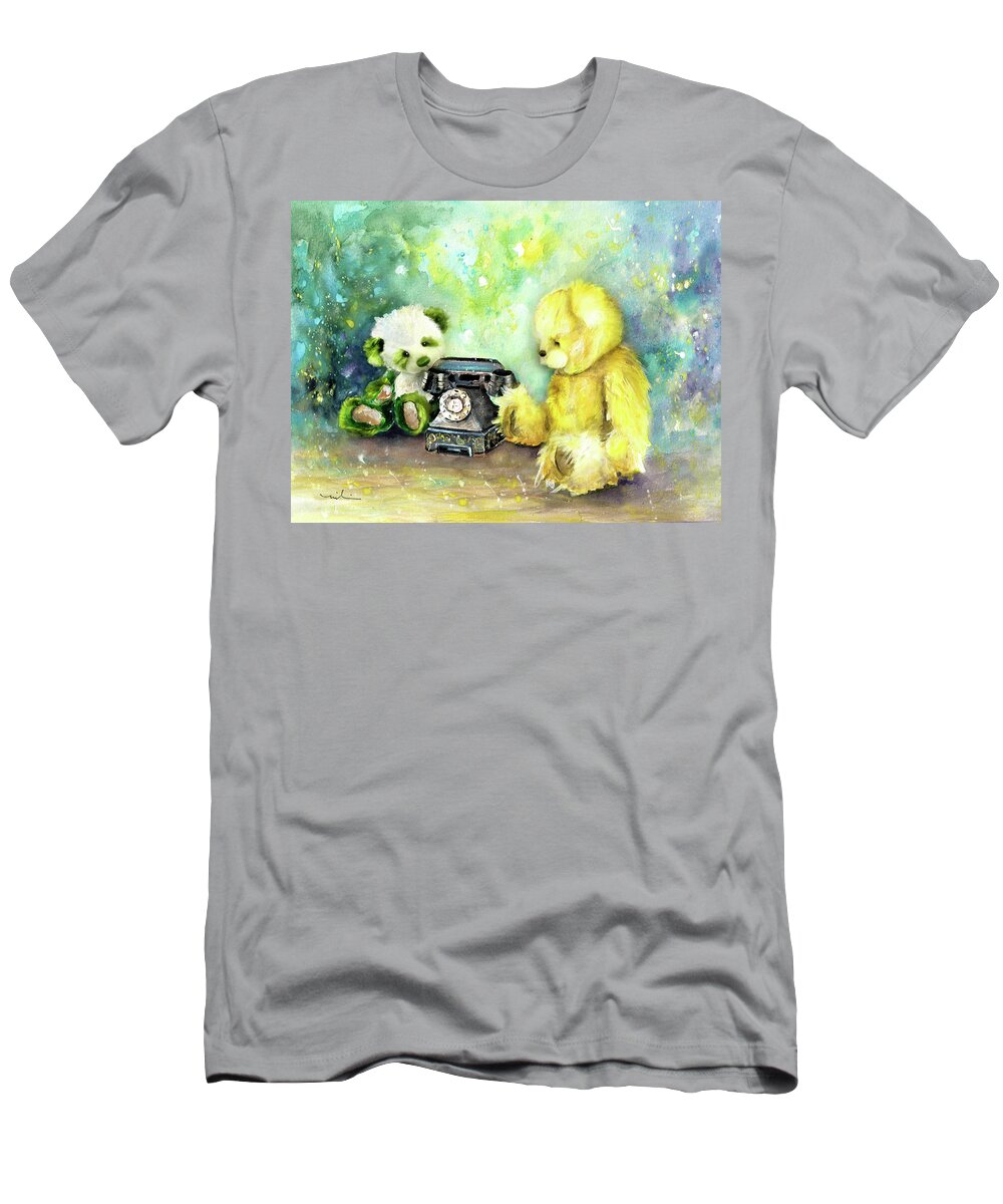 Teddy T-Shirt featuring the painting Charlie Bear Robbie by Miki De Goodaboom