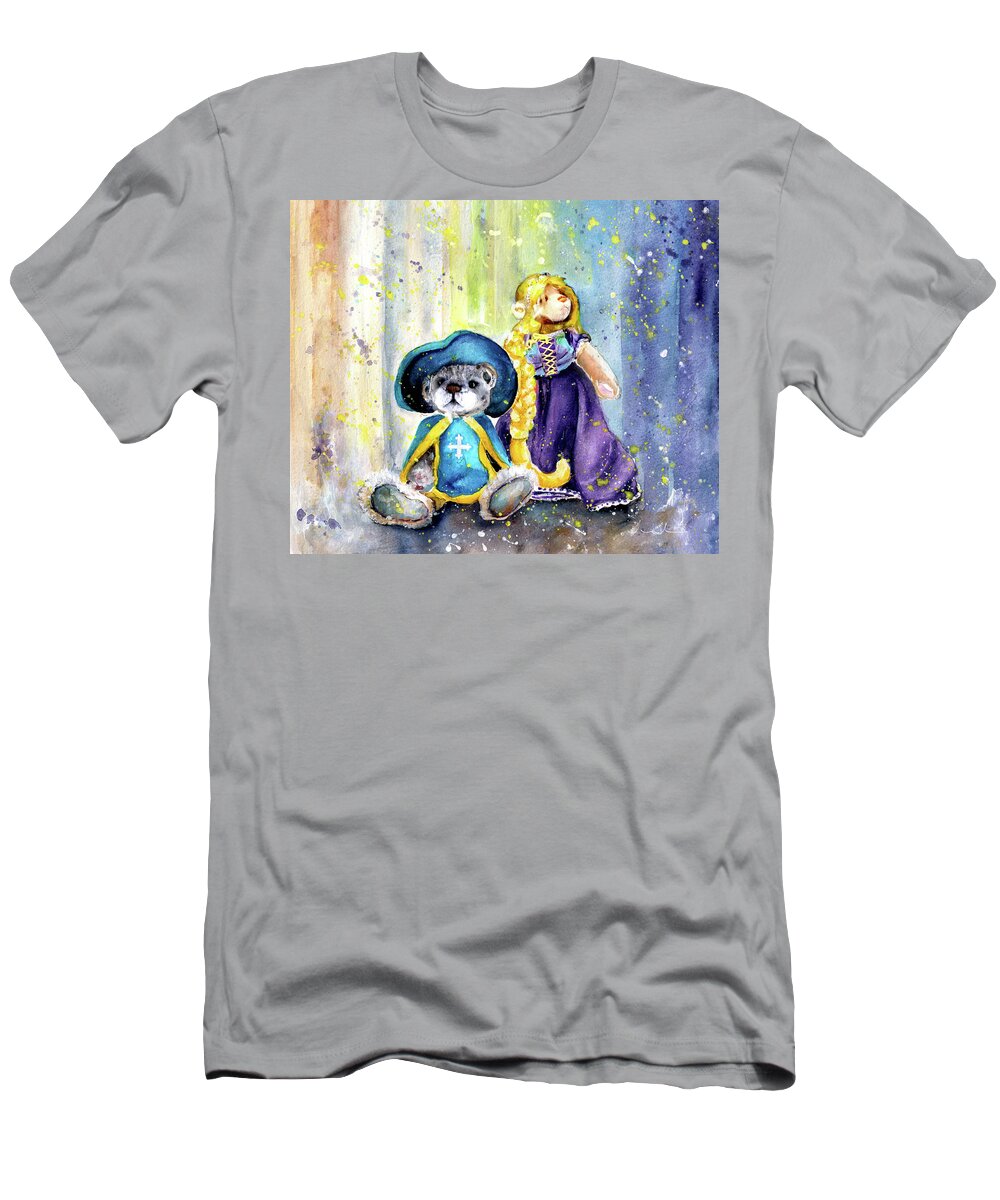 Teddy T-Shirt featuring the painting Charlie Bears Faux Pas And Princess by Miki De Goodaboom