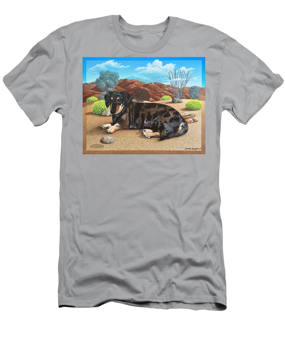 Dog T-Shirt featuring the painting Chewy by Snake Jagger