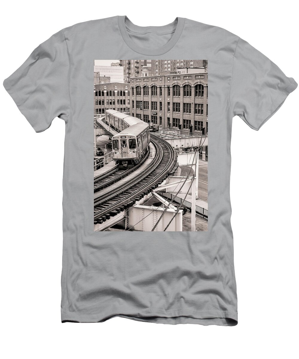 Chicago T-Shirt featuring the photograph Chicago Brown Line by Chicago In Photographs