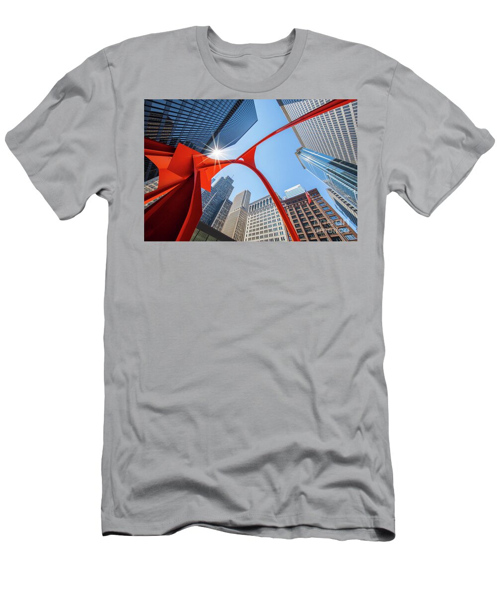 America T-Shirt featuring the photograph Chicago Upwards by Inge Johnsson