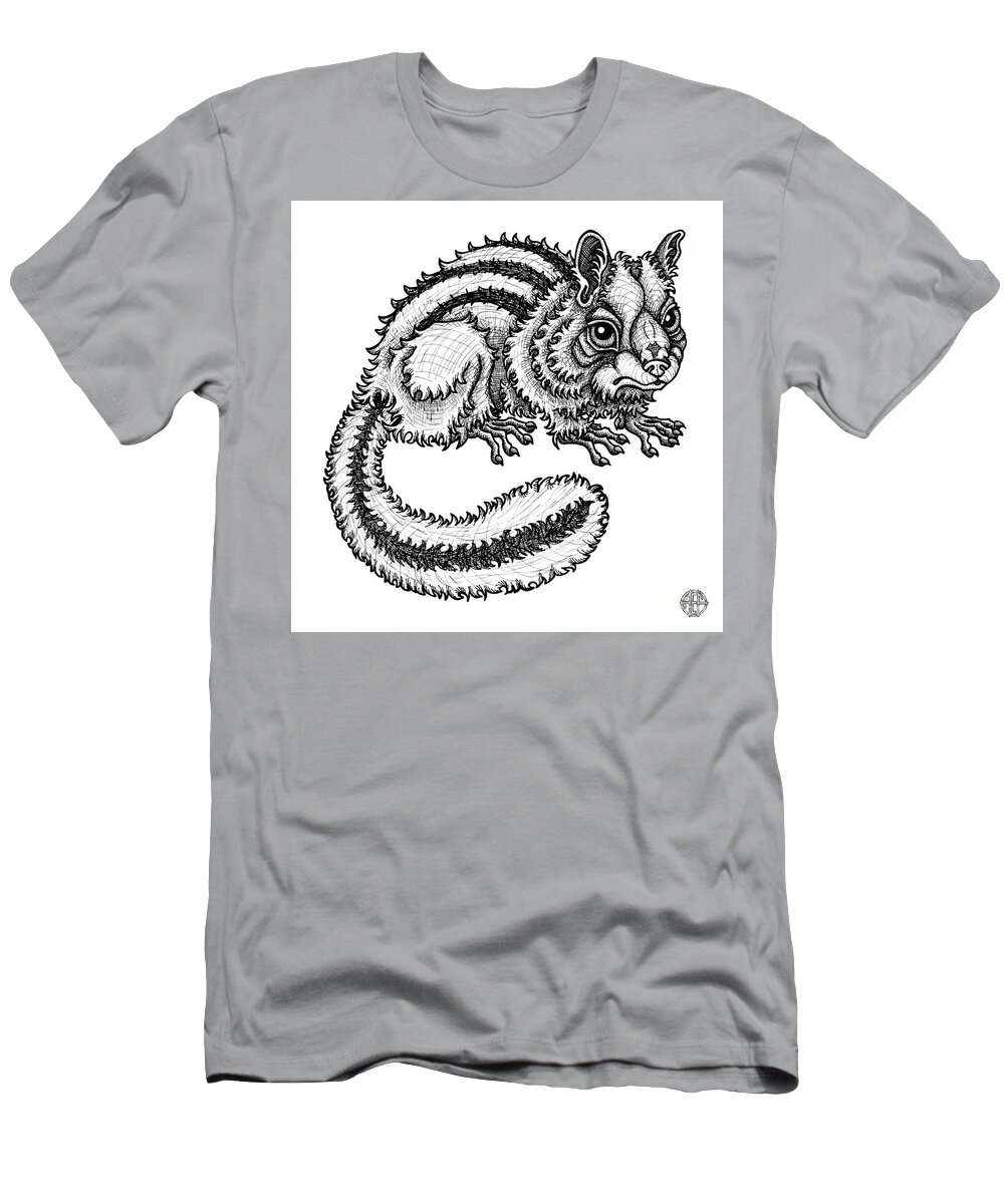 Animal Portrait T-Shirt featuring the drawing Chipmunk by Amy E Fraser