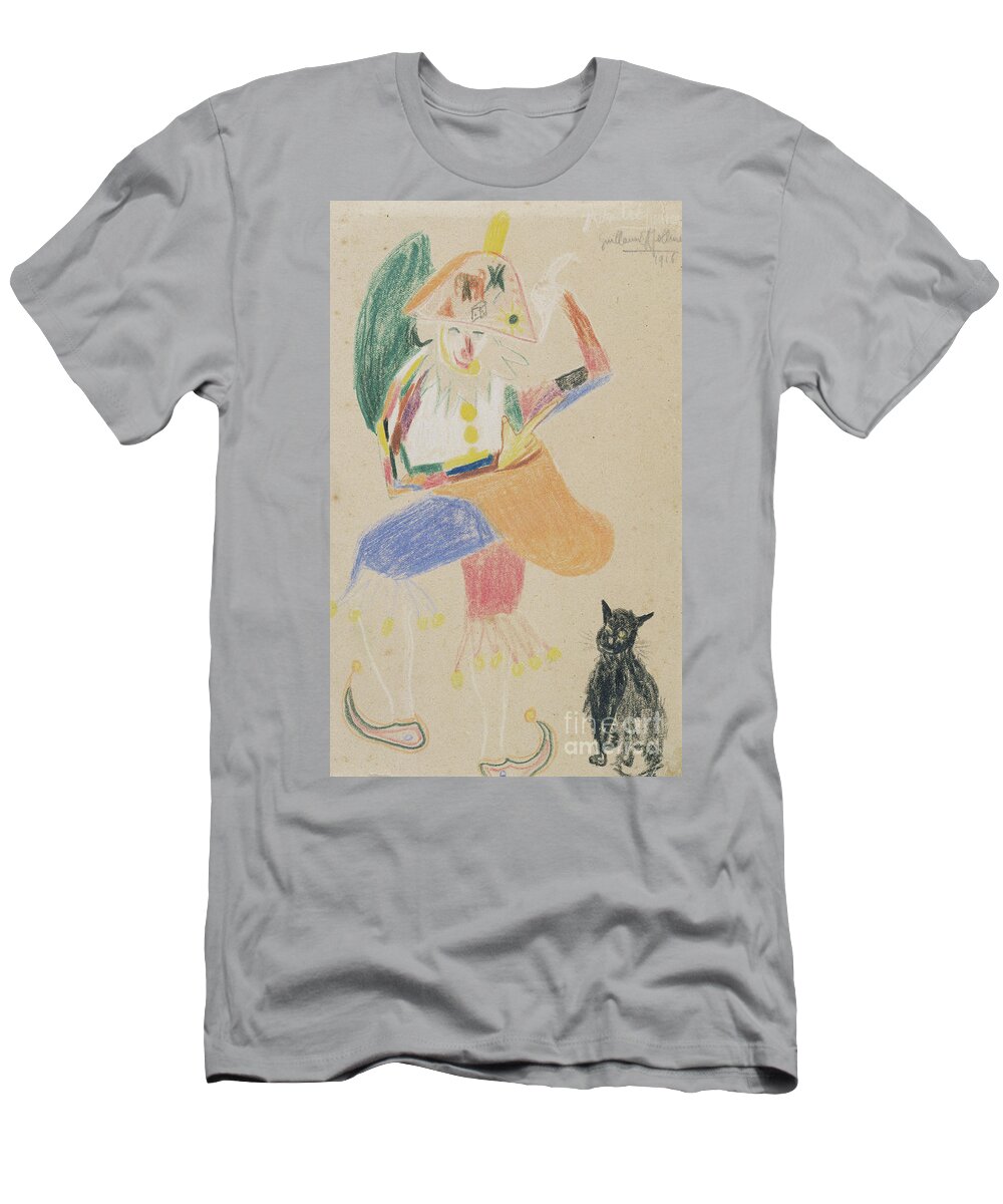 Child T-Shirt featuring the drawing Clown In A Bicorne With A Cat, Drawing Dedicated To Andre Rouveyre, 1916 by Guillaume Apollinaire