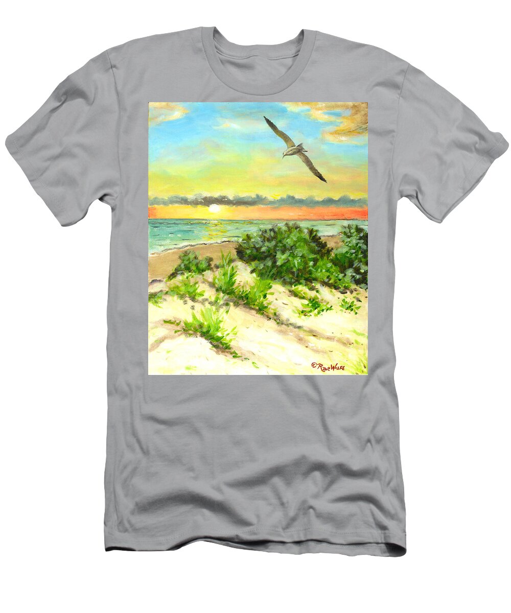 Ocean T-Shirt featuring the painting Coastal Breeze by Richard De Wolfe