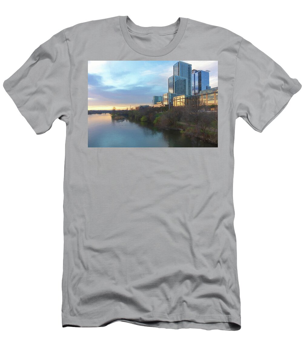 Austin T-Shirt featuring the photograph Colorado River in Austin by Wade Brooks