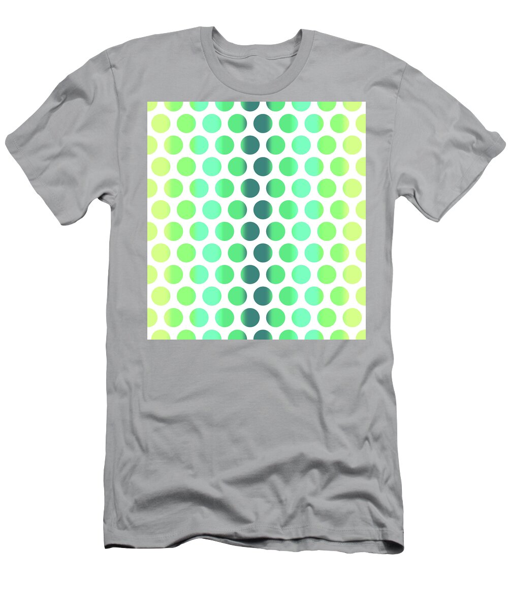 Pattern T-Shirt featuring the mixed media Colorful Dots Pattern - Polka Dots - Pattern Design 3 - Turquoise, Teal, Blue, Green, Aqua by Studio Grafiikka