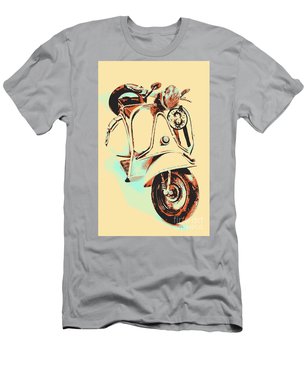Pop Art T-Shirt featuring the digital art Comic wheels by Jorgo Photography