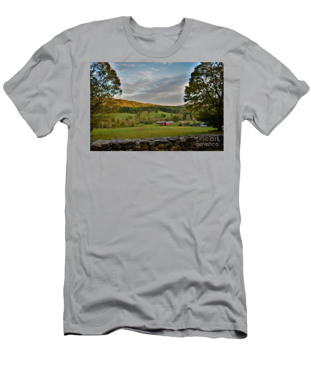 Landscape T-Shirt featuring the photograph Connecticut Farm Meadows by Dani McEvoy