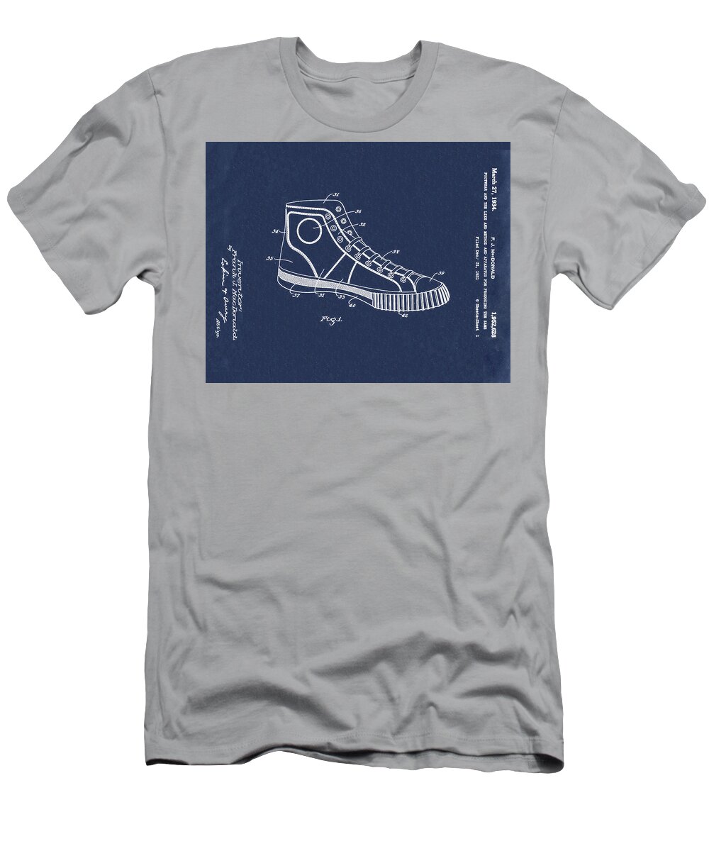 Converse T-Shirt featuring the photograph Converse Allstar Patent 1934 Blue by Bill Cannon