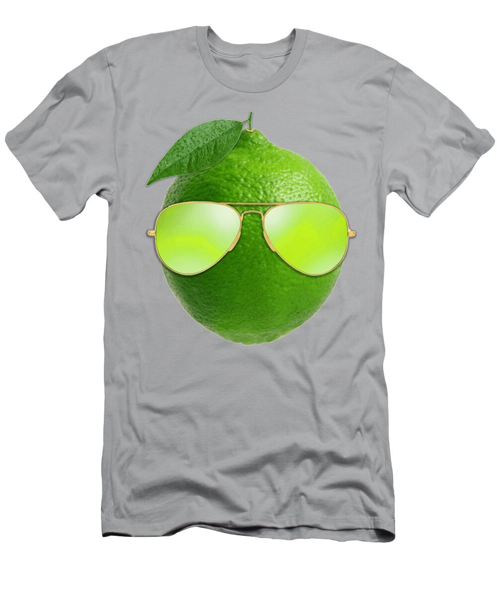Lemon T-Shirt featuring the digital art Cool Lime by Filip Schpindel