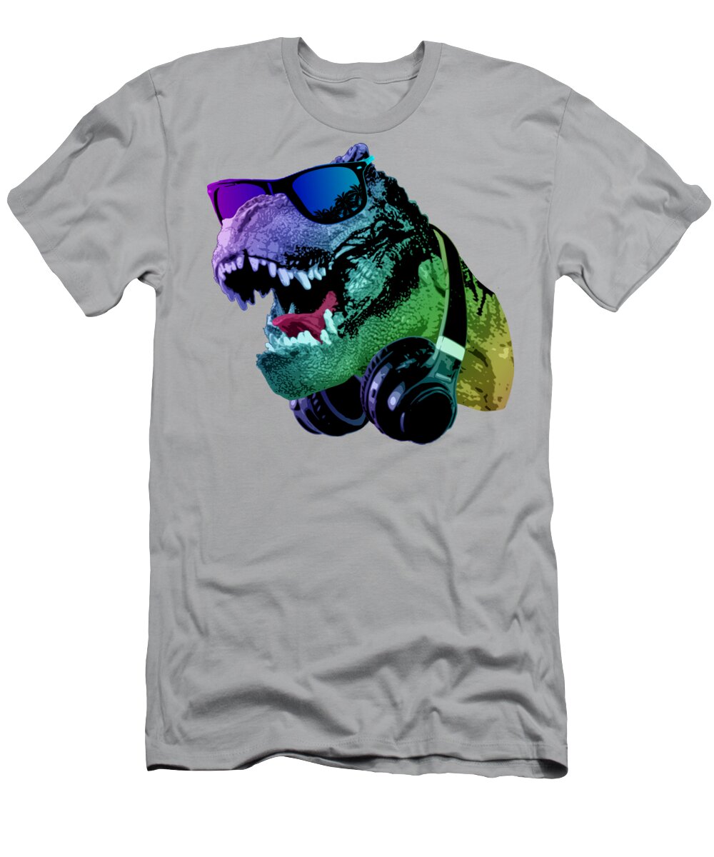 T Rex T-Shirt featuring the digital art Cool T-Rex by Filip Schpindel