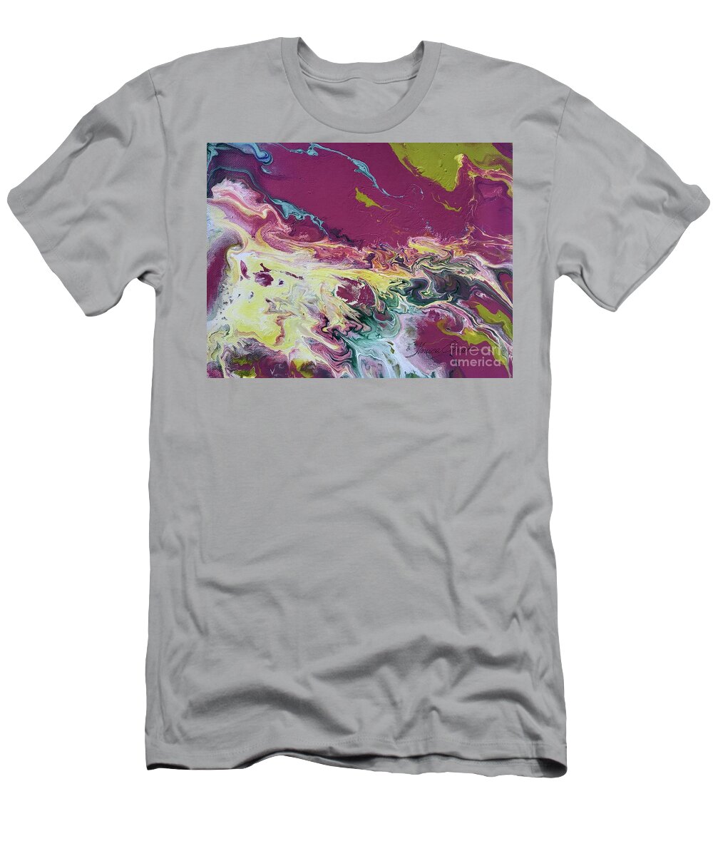 Shore T-Shirt featuring the painting Corals splendor by Monica Elena