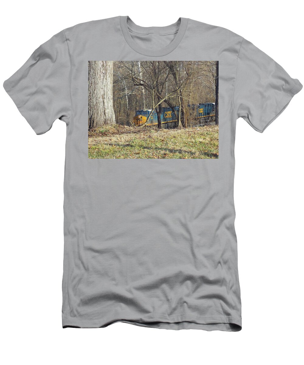 Boaz 918 T-Shirt featuring the photograph Country Train by Matthew Seufer