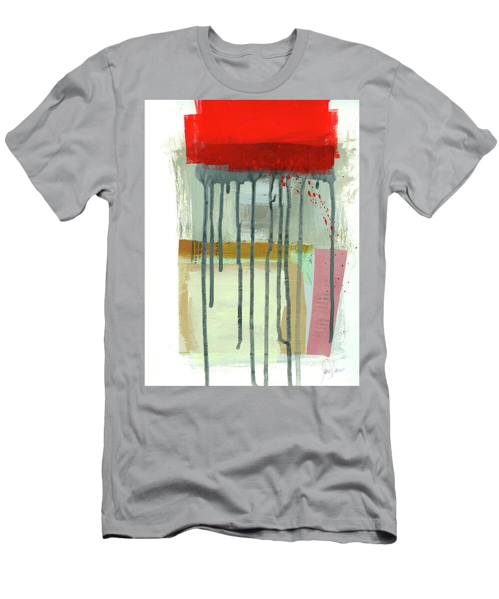 Abstract Art T-Shirt featuring the painting Crossing the Line #17 by Jane Davies