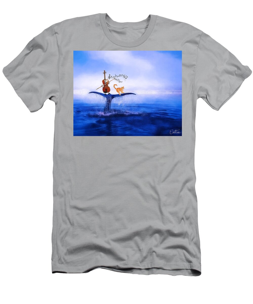 Fiddles T-Shirt featuring the mixed media Dancing on Whale Tails by Colleen Taylor