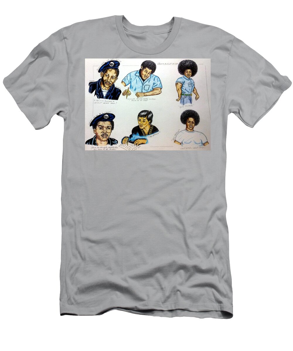 Black Art T-Shirt featuring the drawing Dennis, George, Tookie, Joe, Bruce, and Big Heroin by Joedee
