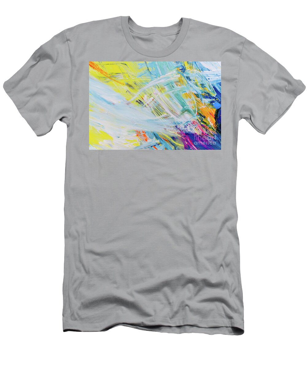 Abstract T-Shirt featuring the painting Detail of brush strokes of random colors to use as background an by Joaquin Corbalan