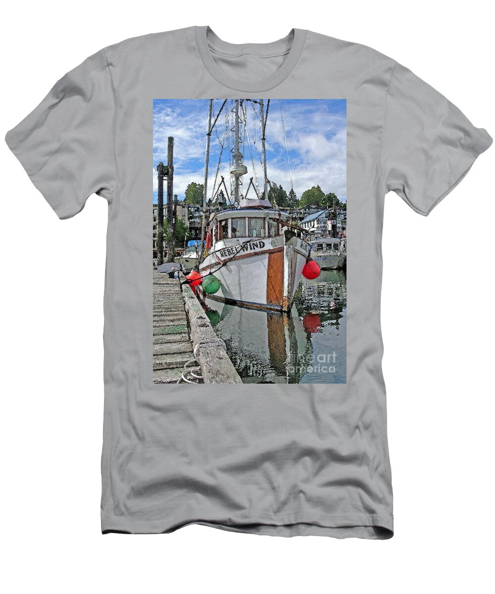 Boat T-Shirt featuring the photograph Docked by Randall Dill