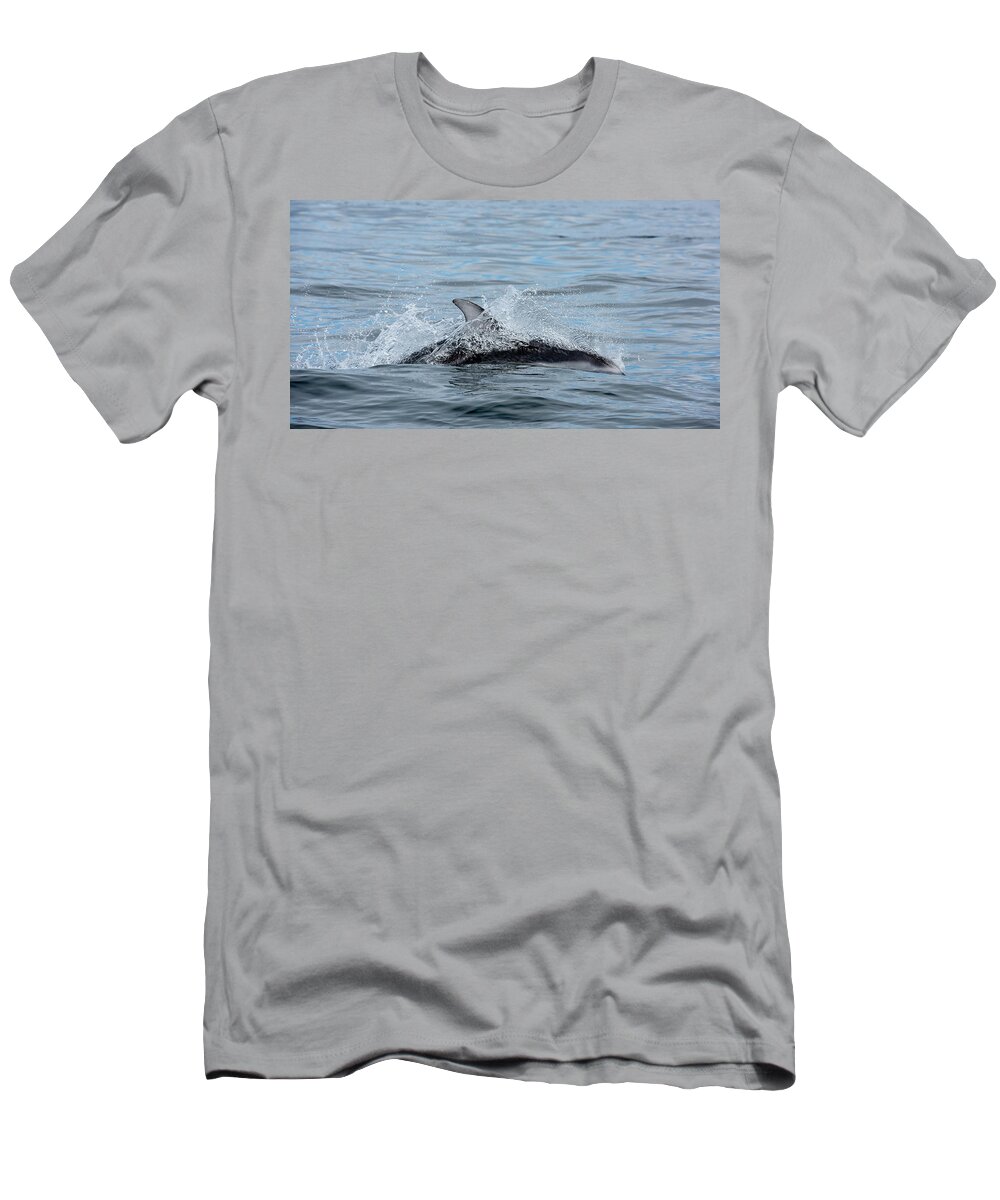 White T-Shirt featuring the photograph Dolphin by Canadart -
